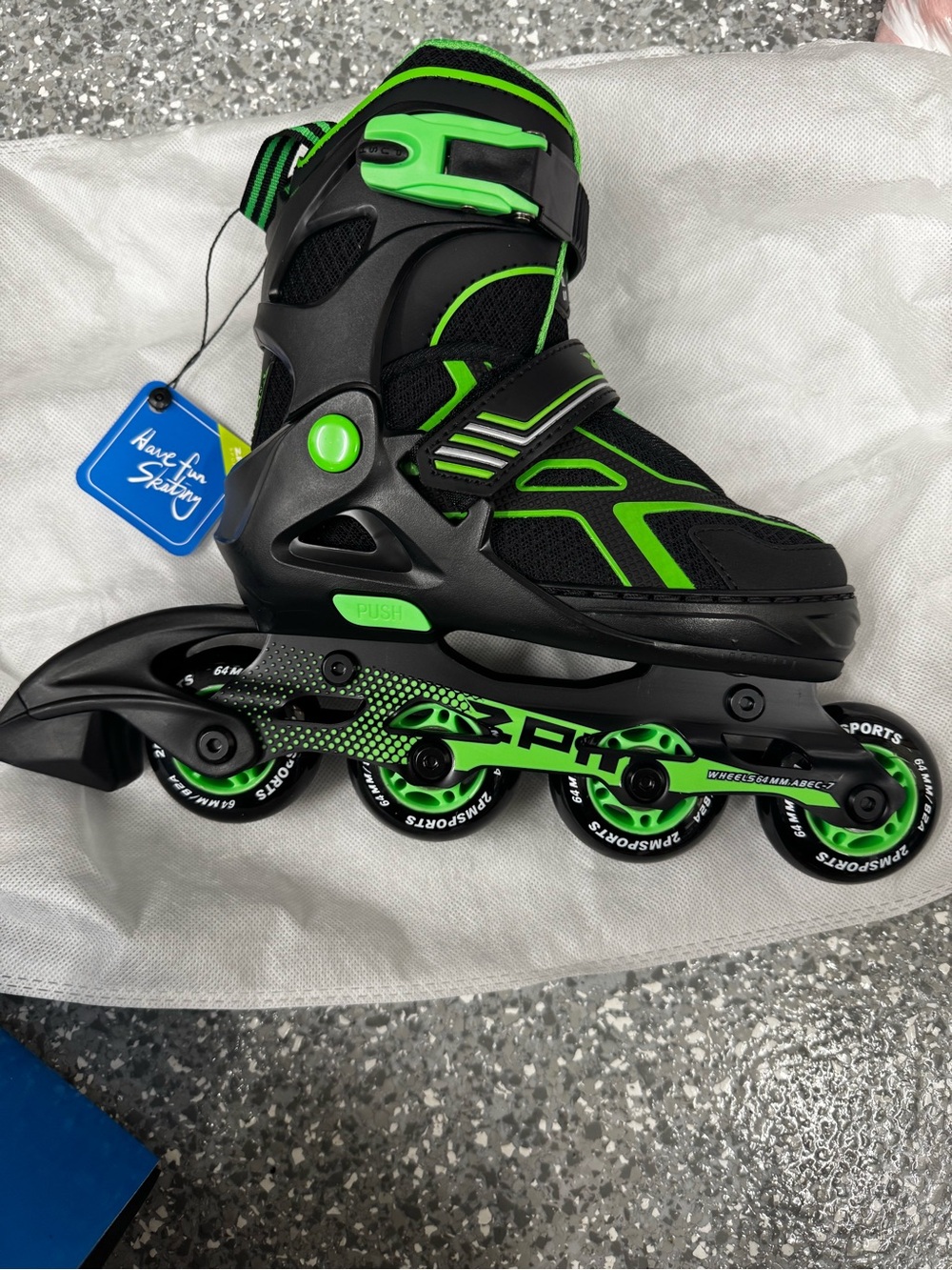 Youth Adjustable Inline Skates - Black and Green